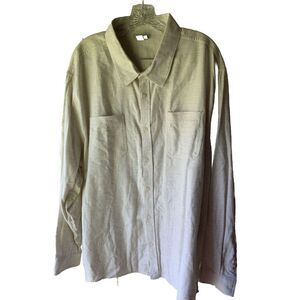 Carbon 2 Cobalt Men's 2XL XXL Long Sleeve Beige Color Button Up Shirt Great Cond